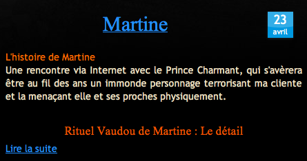 Temoignage Nathaniel Sorcier Vaudou Martine