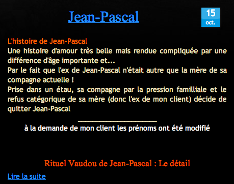 Cliquez et Découvrez le Témoignage authentique de Jean-Pascal Cliquez et Découvrez le Témoignage authentique de Jean-Pascal